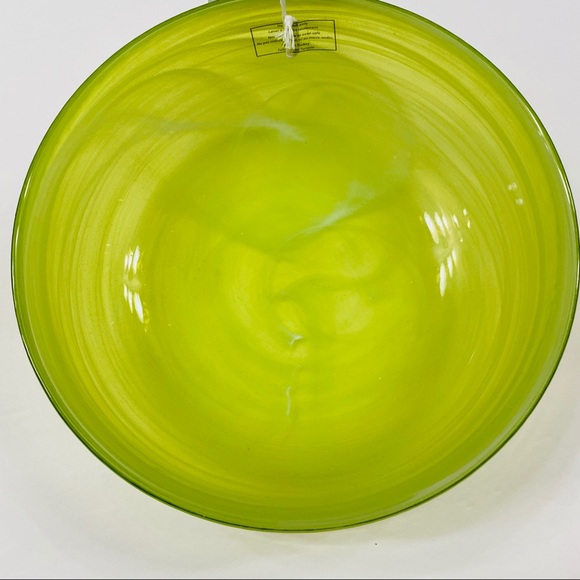 Ardacam Yellow white swirl glass serving bowl - Picture 3 of 7